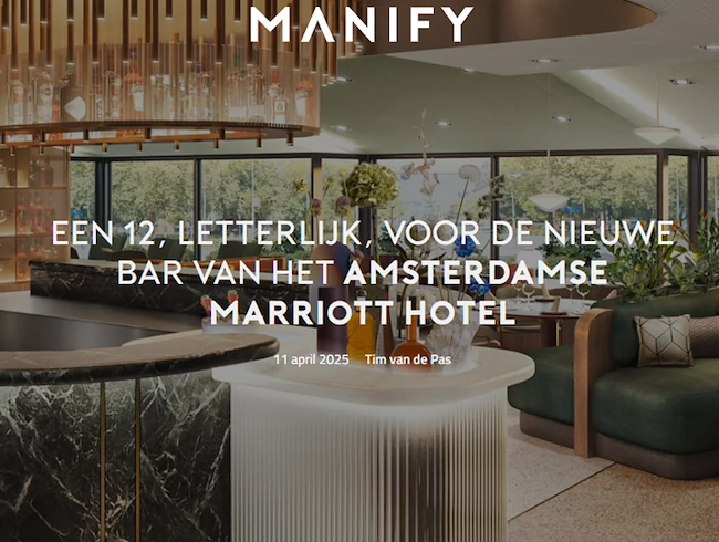 Een 12, letterlijk, voor de nieuwe bar van het Amsterdamse Marriott Hotel